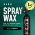 A bottle of 1+1 GRATIS Spray Wax is shown on a teal background with Dutch text promoting the 1+1 Gratis deal, highlighting nanotechnologie for deep, even shine and lak bescherming. A button reads "shop 1+1 GRATIS.